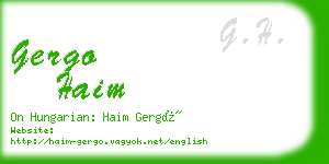 gergo haim business card